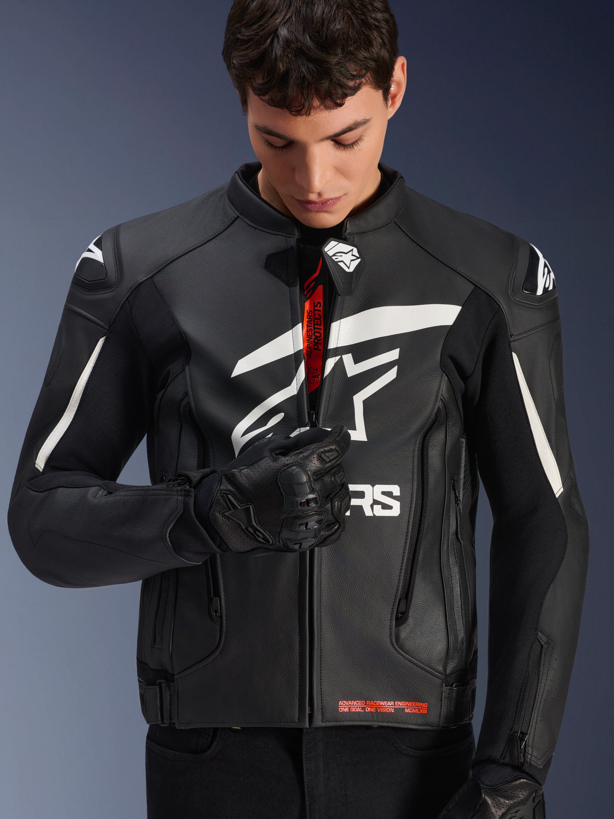 Alpinestars GP Plus v4 Leather Jacket in Black/White