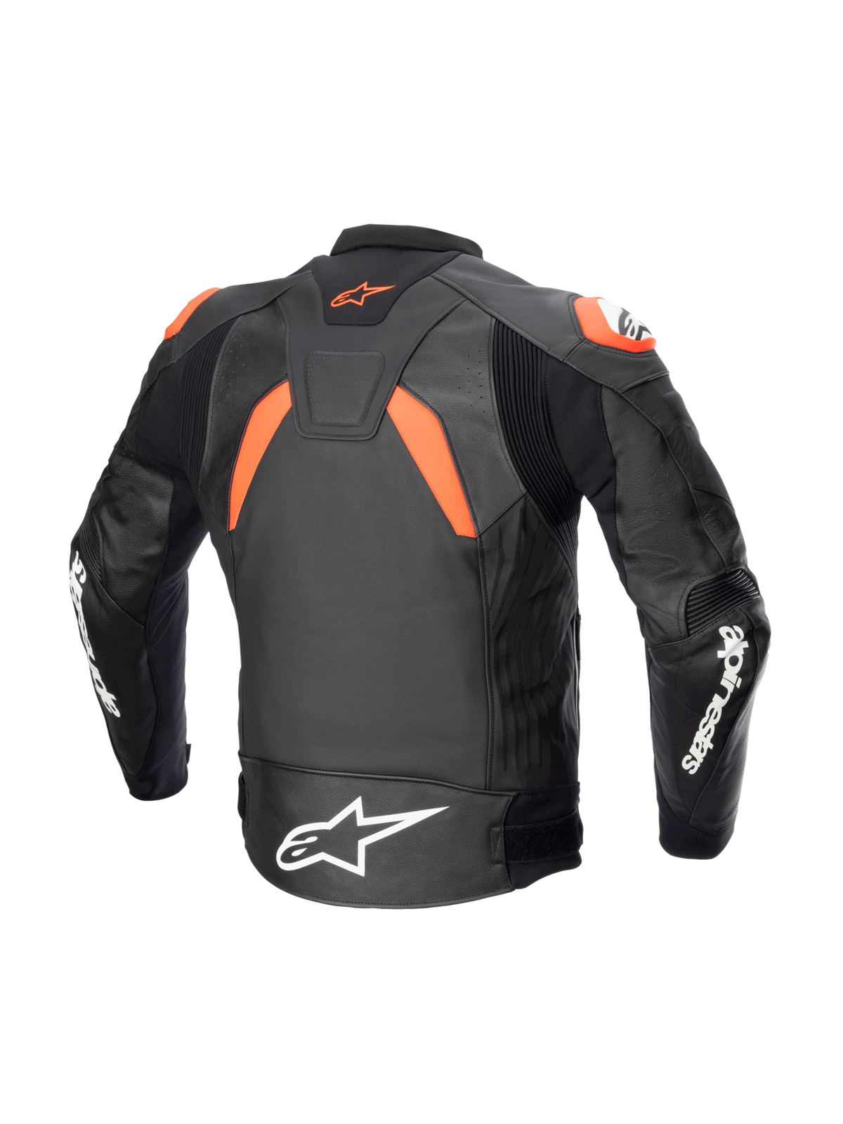 Alpinestars GP Plus v4 Leather Jacket in Black/Red Fluo/White
