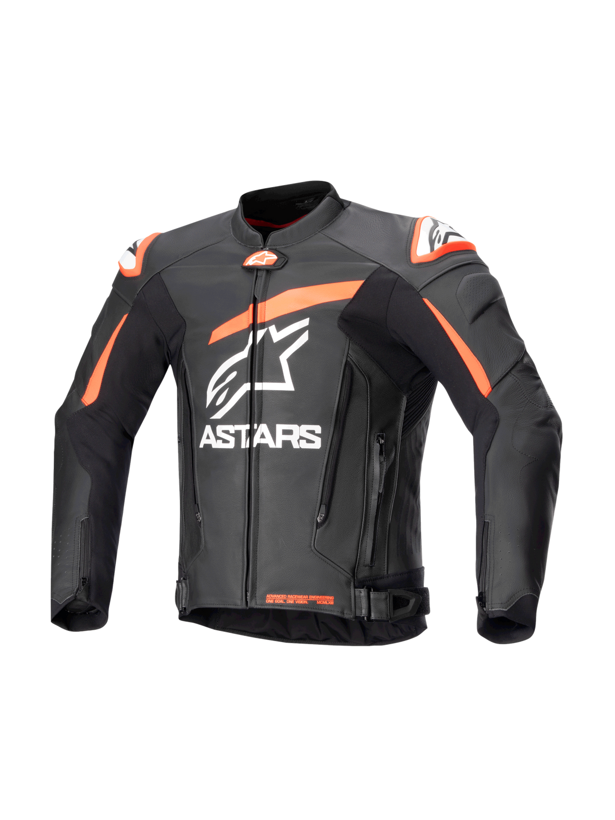 Alpinestars GP Plus v4 Leather Jacket in Black/Red Fluo/White