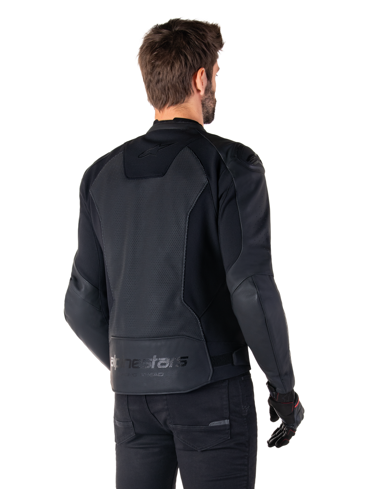 Alpinestars Faster v3 Airflow Leather Jacket in Black/Black