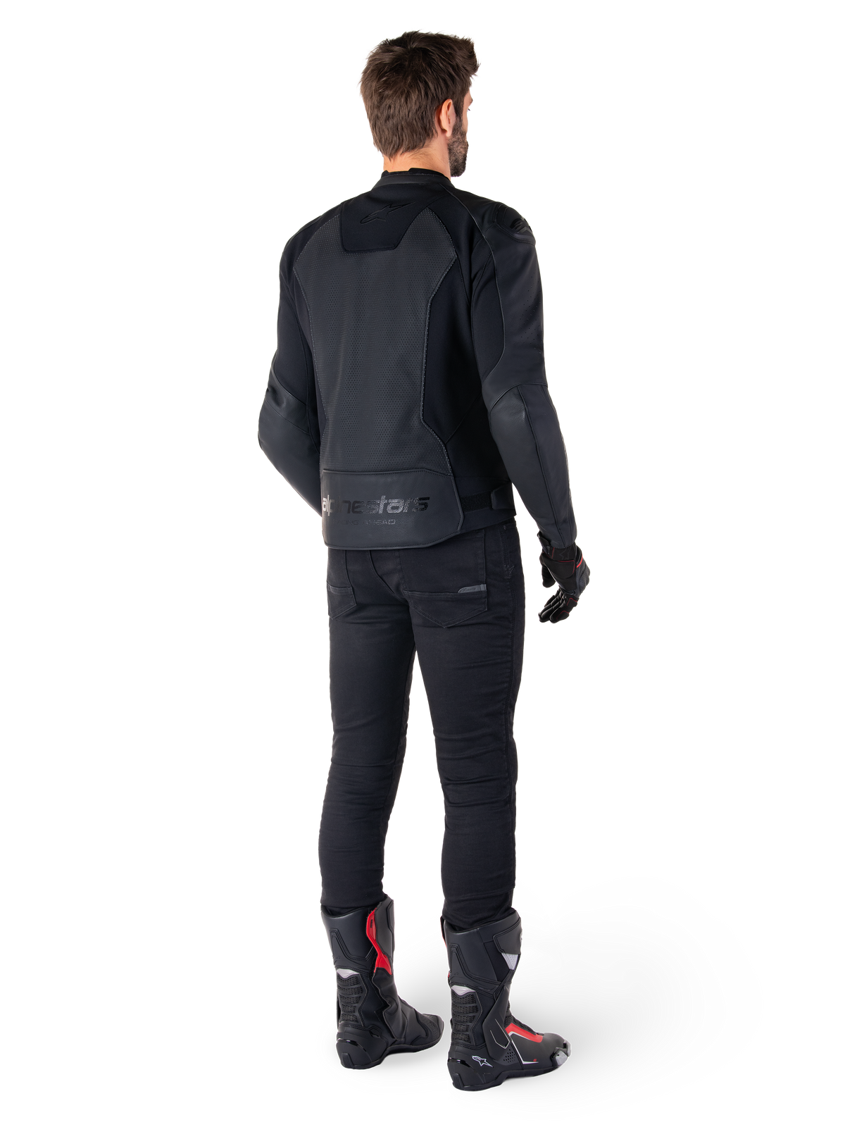 Alpinestars Faster v3 Airflow Leather Jacket in Black/Black