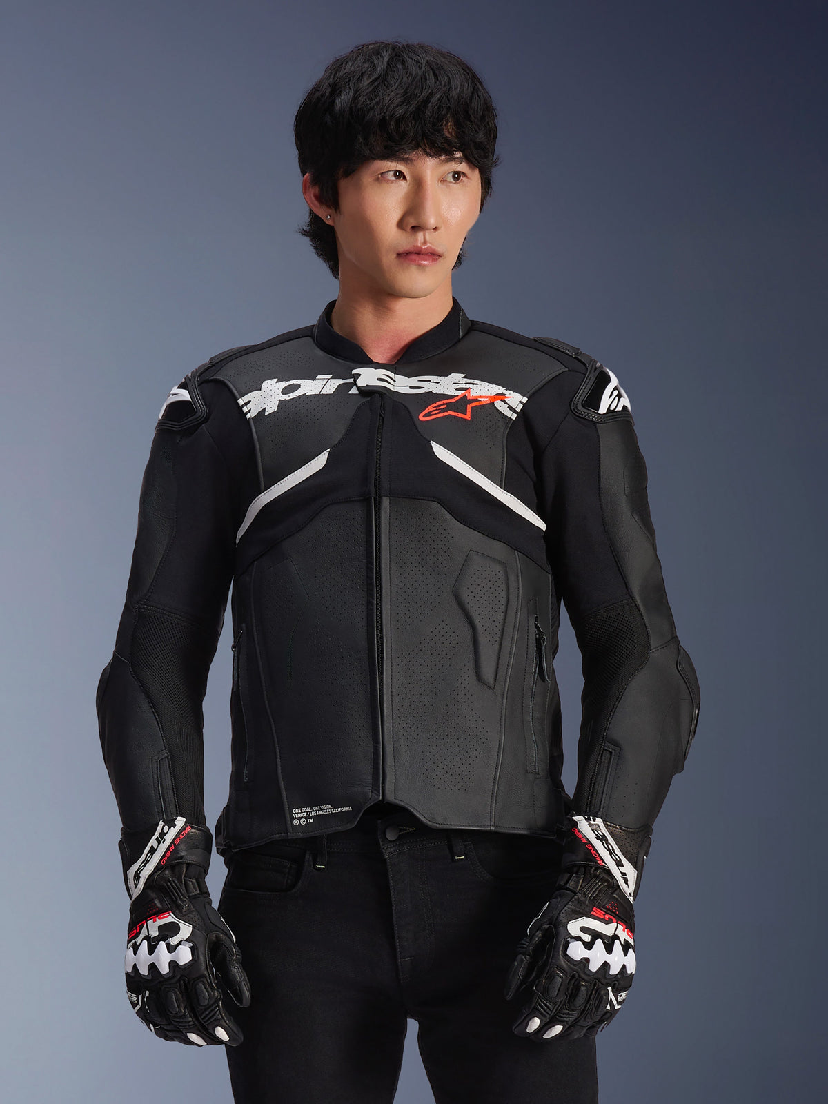 Alpinestars Atem v5 Leather Jacket in Black/White