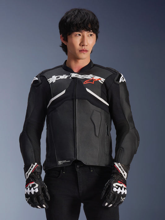 Alpinestars Atem v5 Leather Jacket in Black/White