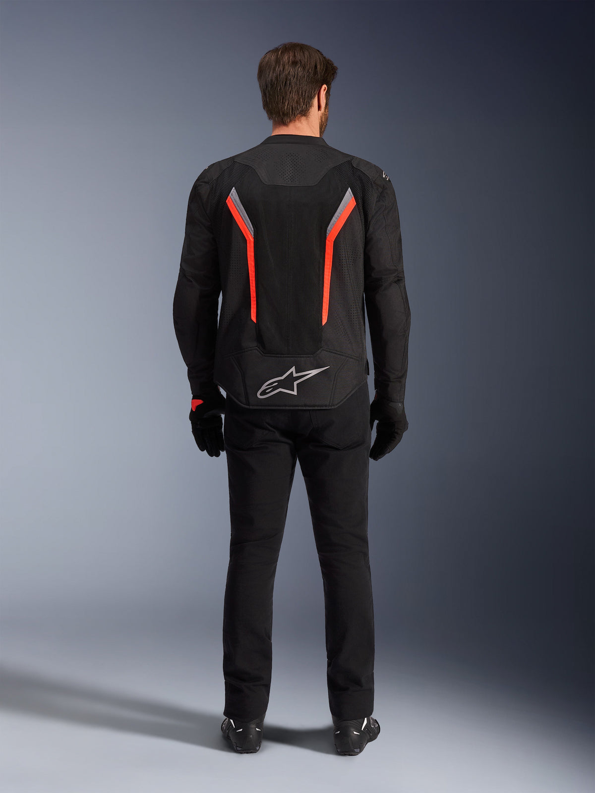 Alpinestars AST v3 Air Jacket in Black/Dark Gray/Red Fluo