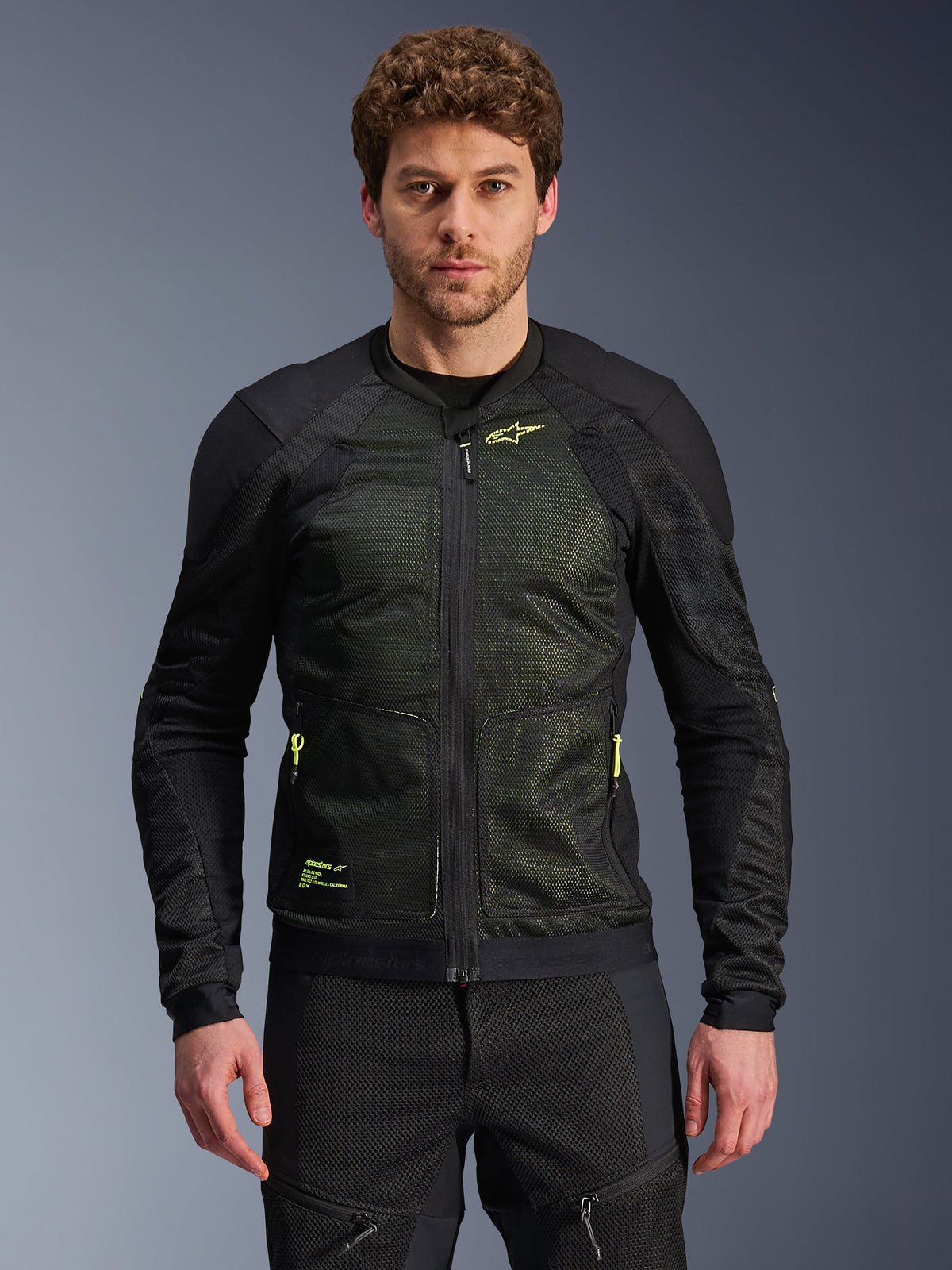 Alpinestars Troop-Air Jacket in Black/Fluo Yellow