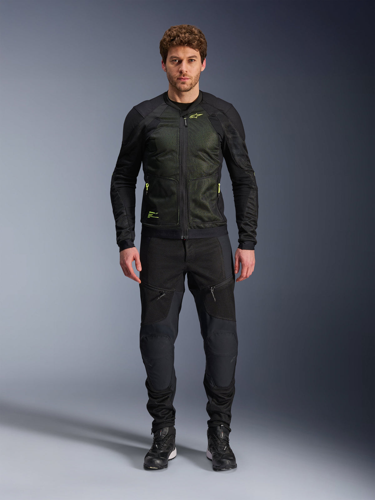 Alpinestars Troop-Air Jacket in Black/Fluo Yellow