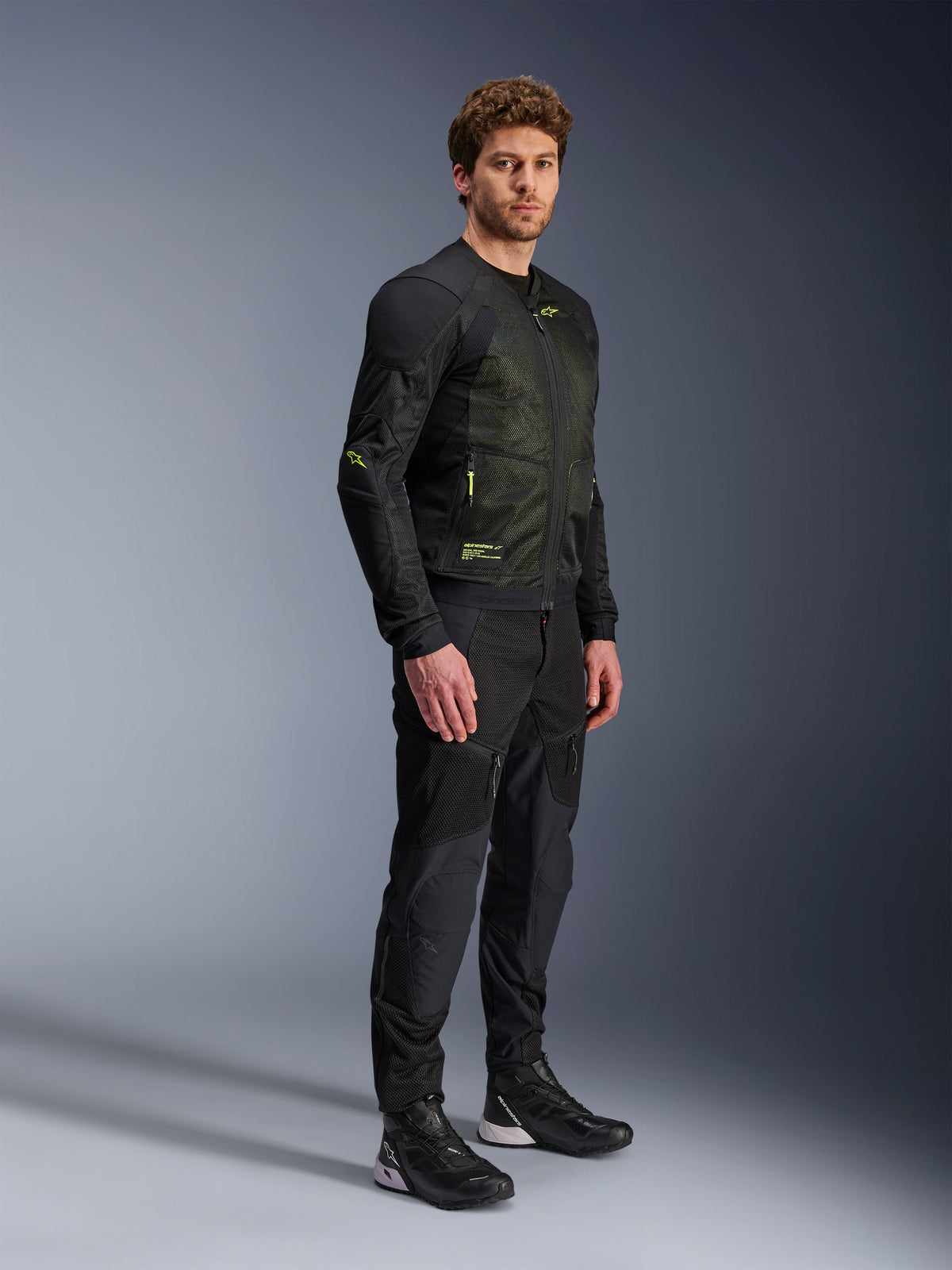 Alpinestars Troop-Air Jacket in Black/Fluo Yellow