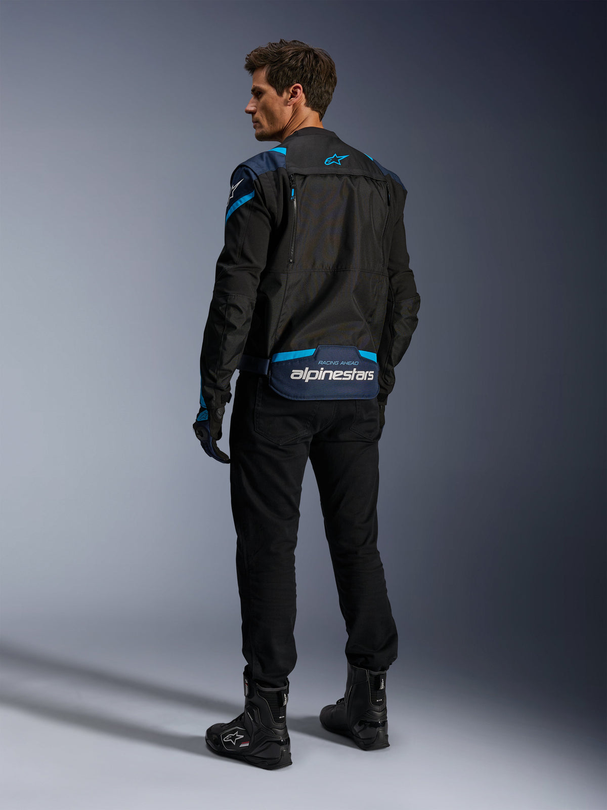 Alpinestars T-Stunt Air Jacket in Black/Dark Blue/Blithe Blue