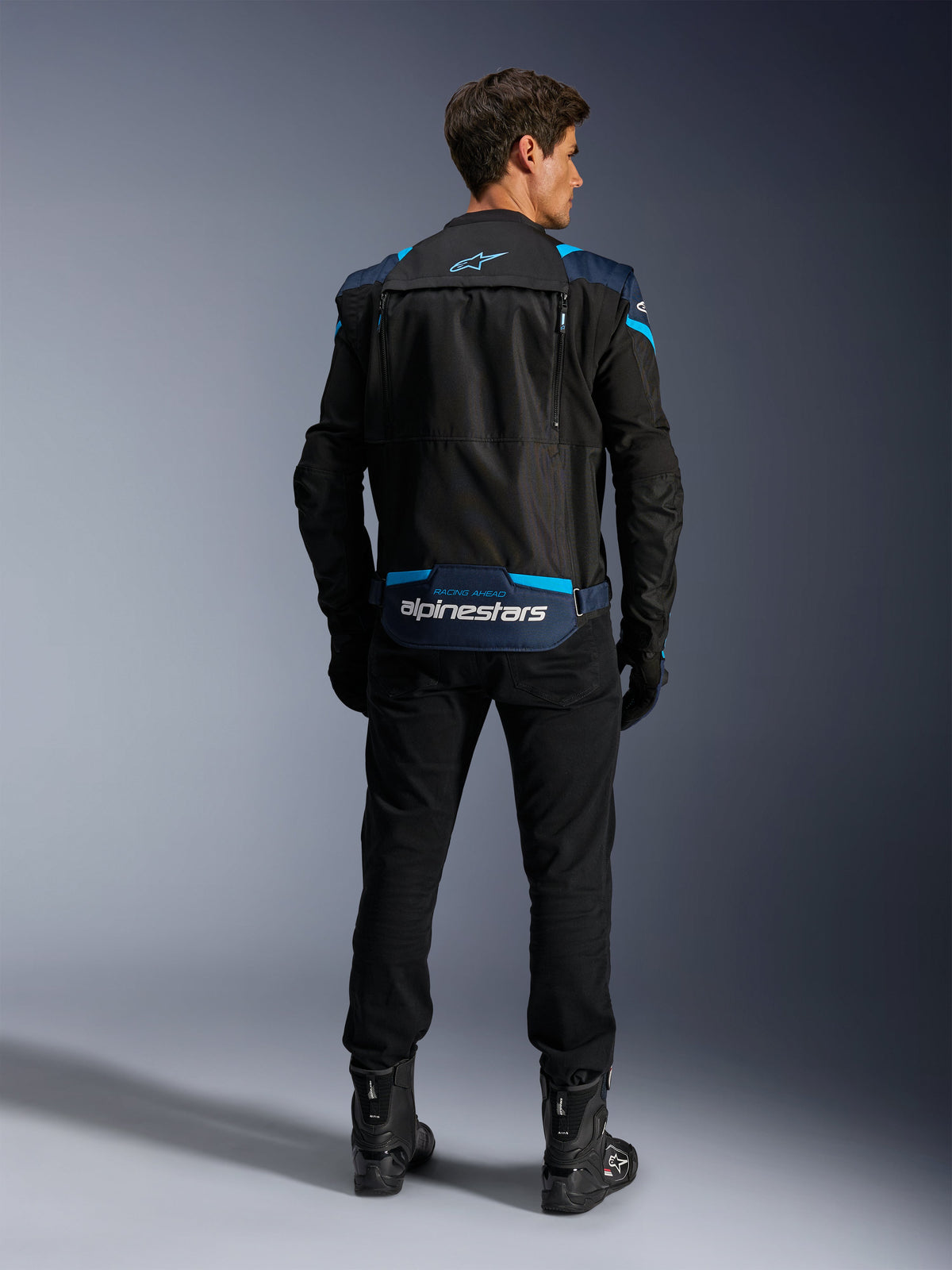 Alpinestars T-Stunt Air Jacket in Black/Dark Blue/Blithe Blue
