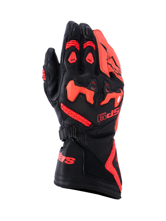 Alpinestars SP-9 Gloves in Black/Fluo Red
