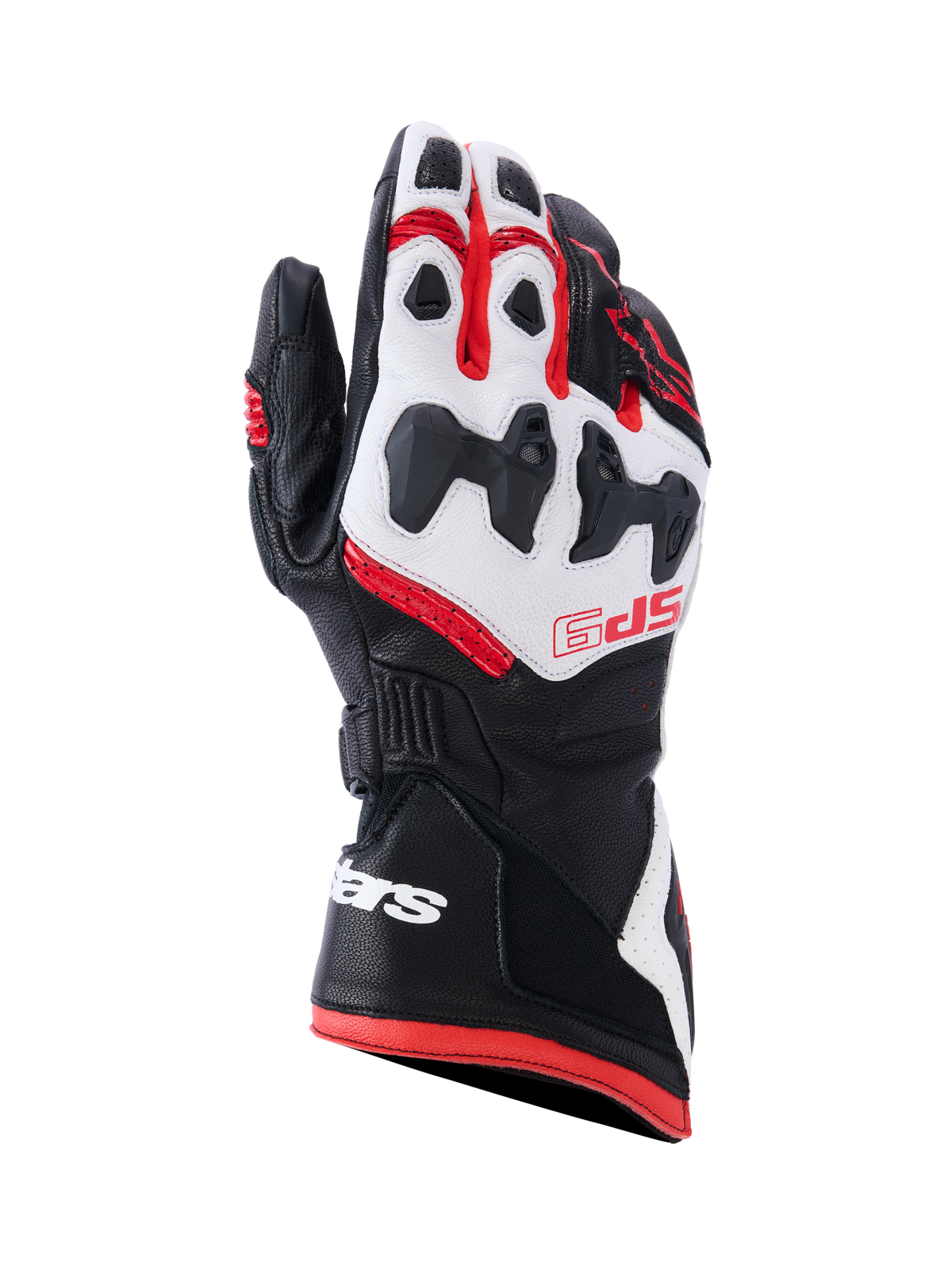 Alpinestars SP-9 Gloves in Black/White/Bright Red