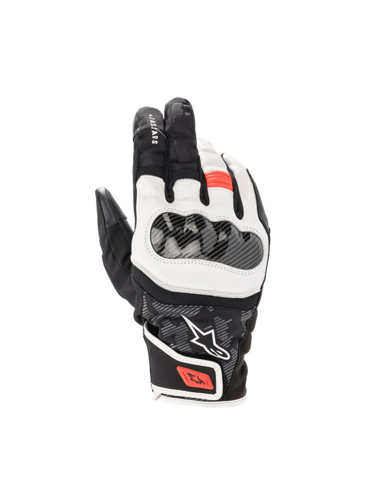 Alpinestars SMX Z Drystar® gloves in Black/White/Fluo Red