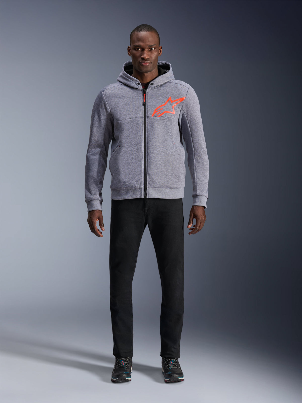 Alpinestars Chrome v2 Sport Hoodie in Heather Gray/Red Fluo