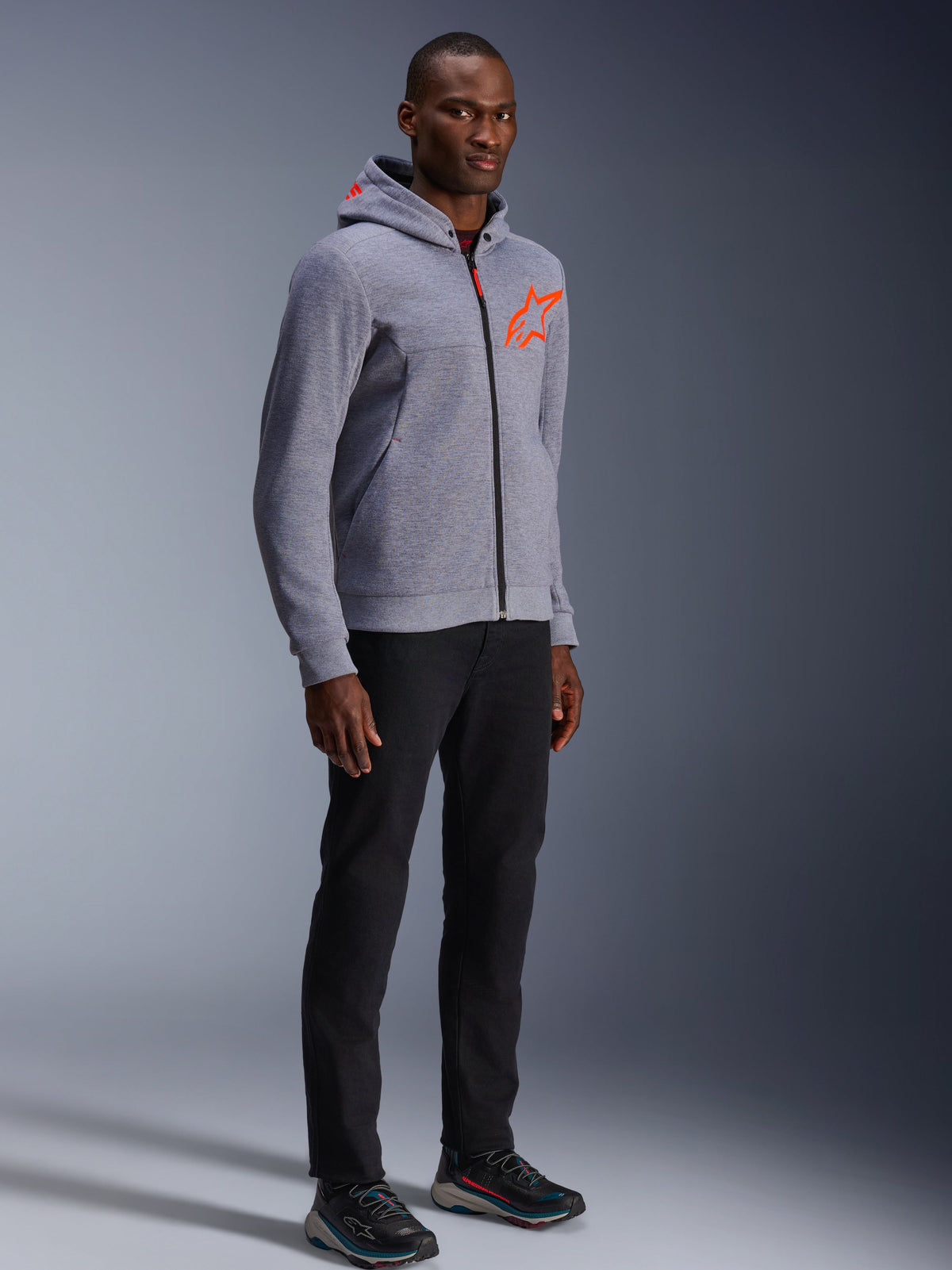 Alpinestars Chrome v2 Sport Hoodie in Heather Gray/Red Fluo