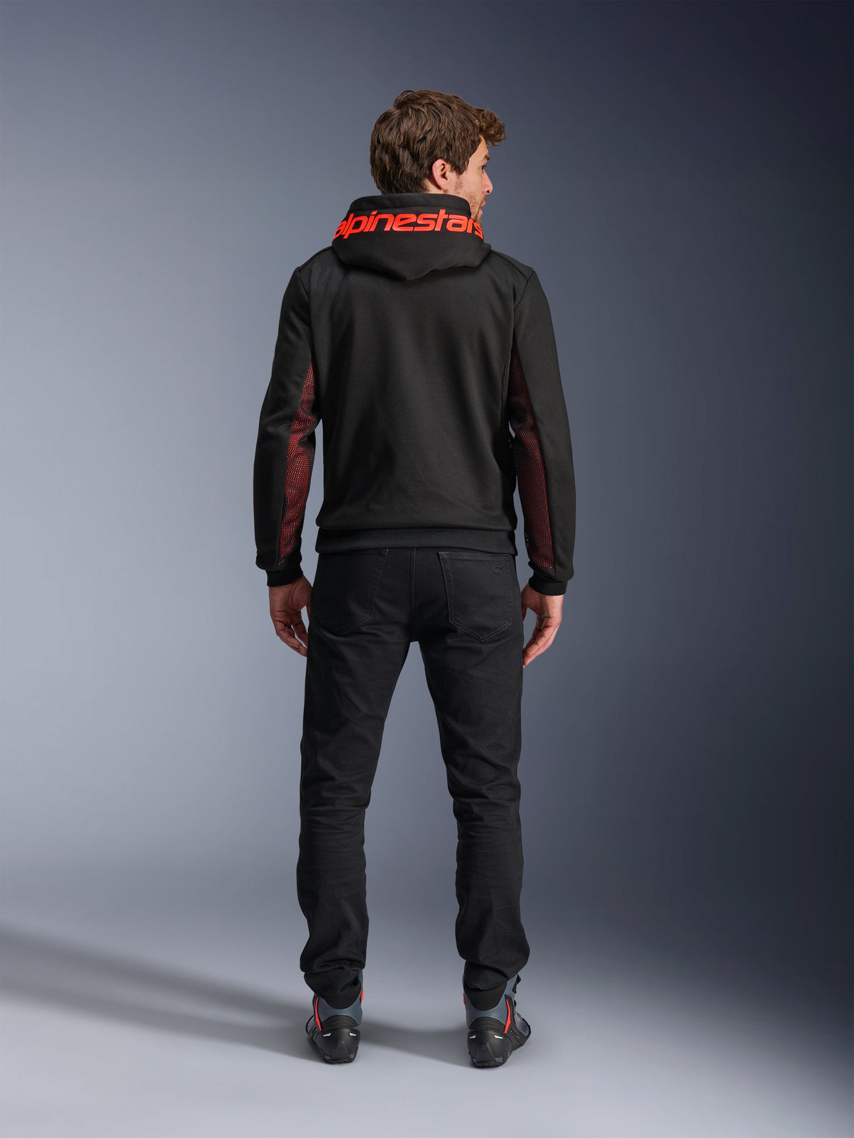 Alpinestars Chrome Air Sport Hoodie in Black/Red Fluo