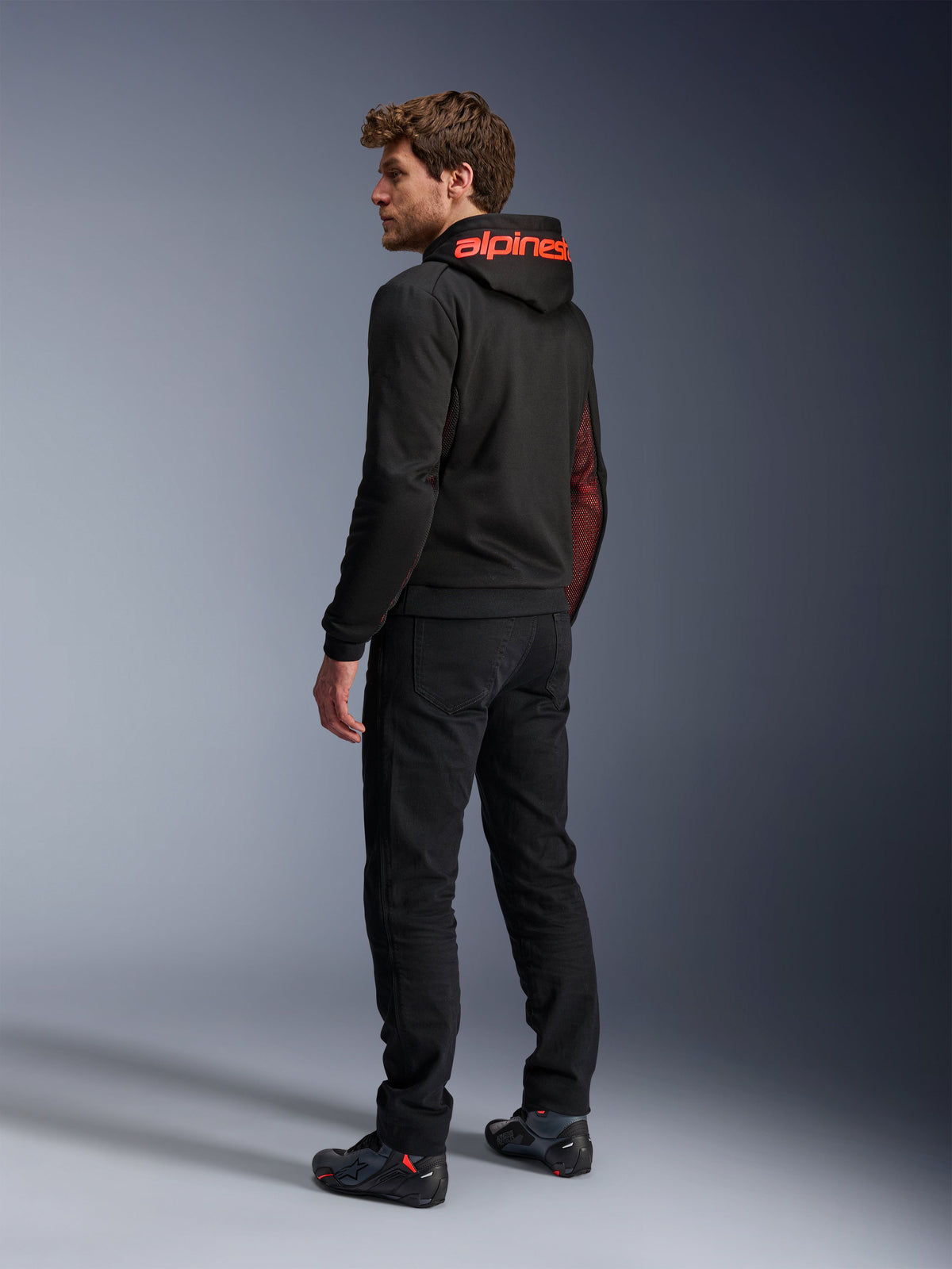 Alpinestars Chrome Air Sport Hoodie in Black/Red Fluo