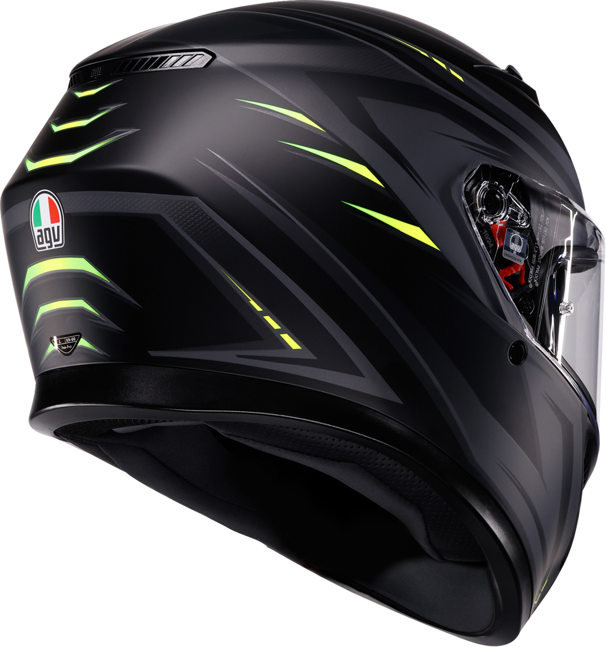 AGV K3 Syth Helmet in Matte Black/Yellow Fluo