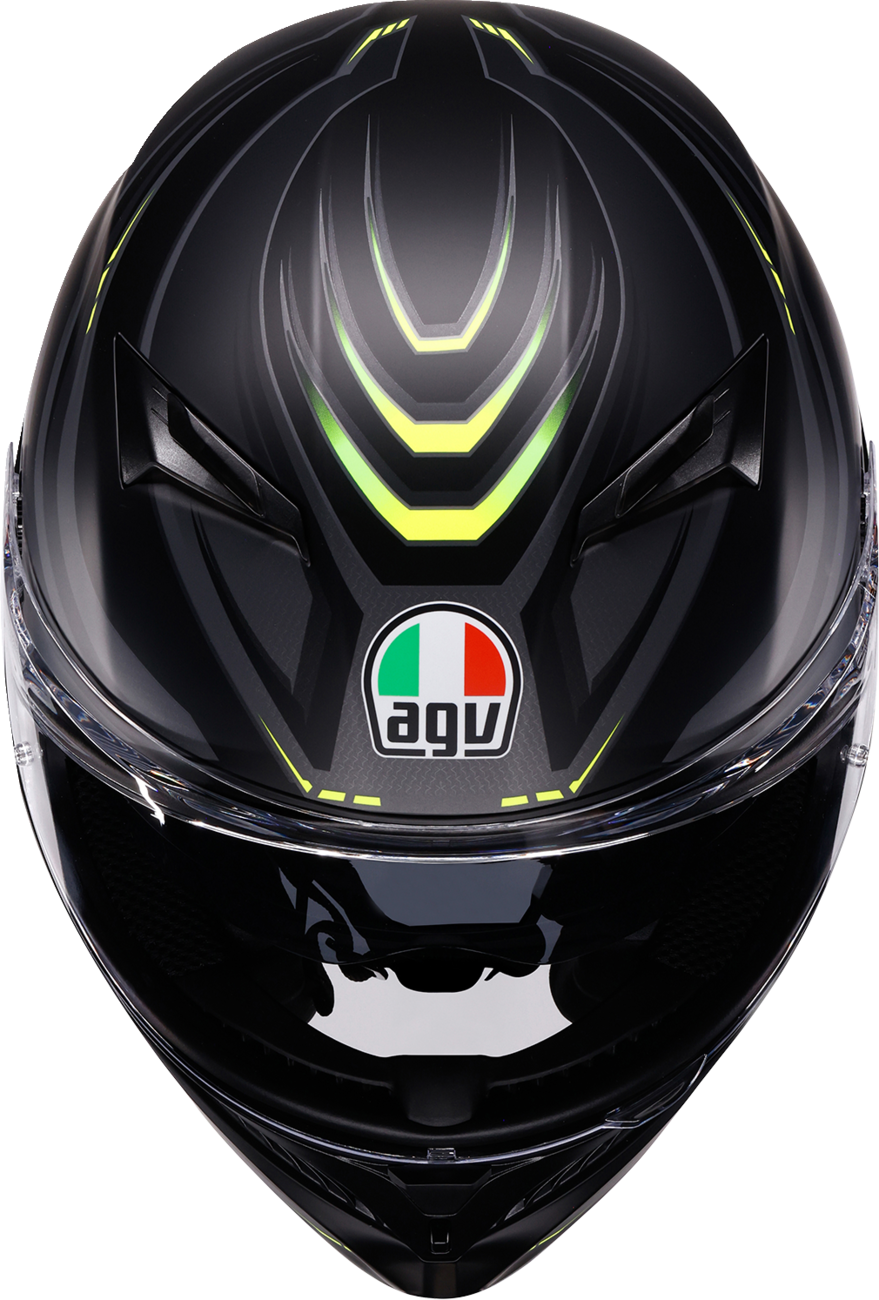 AGV K3 Syth Helmet in Matte Black/Yellow Fluo
