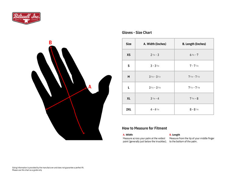 Biltwell Gloves size chart