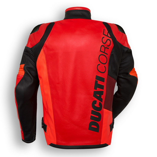Ducati Corse C6 Leather Jacket by Dainese - Red/Black