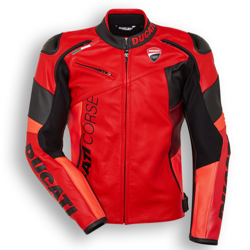 Ducati Corse C6 Leather Jacket by Dainese - Red/Black