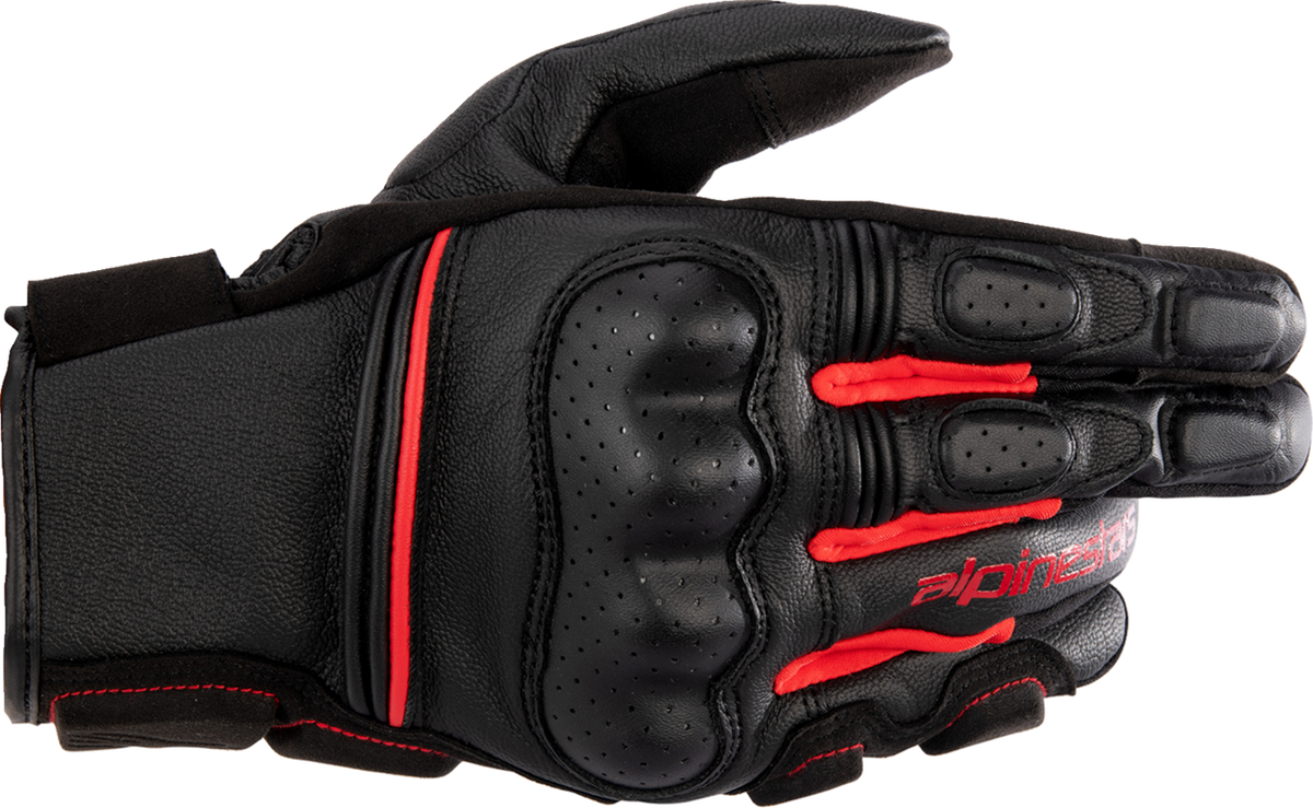 Phenom Leather Gloves - Black/Bright Red