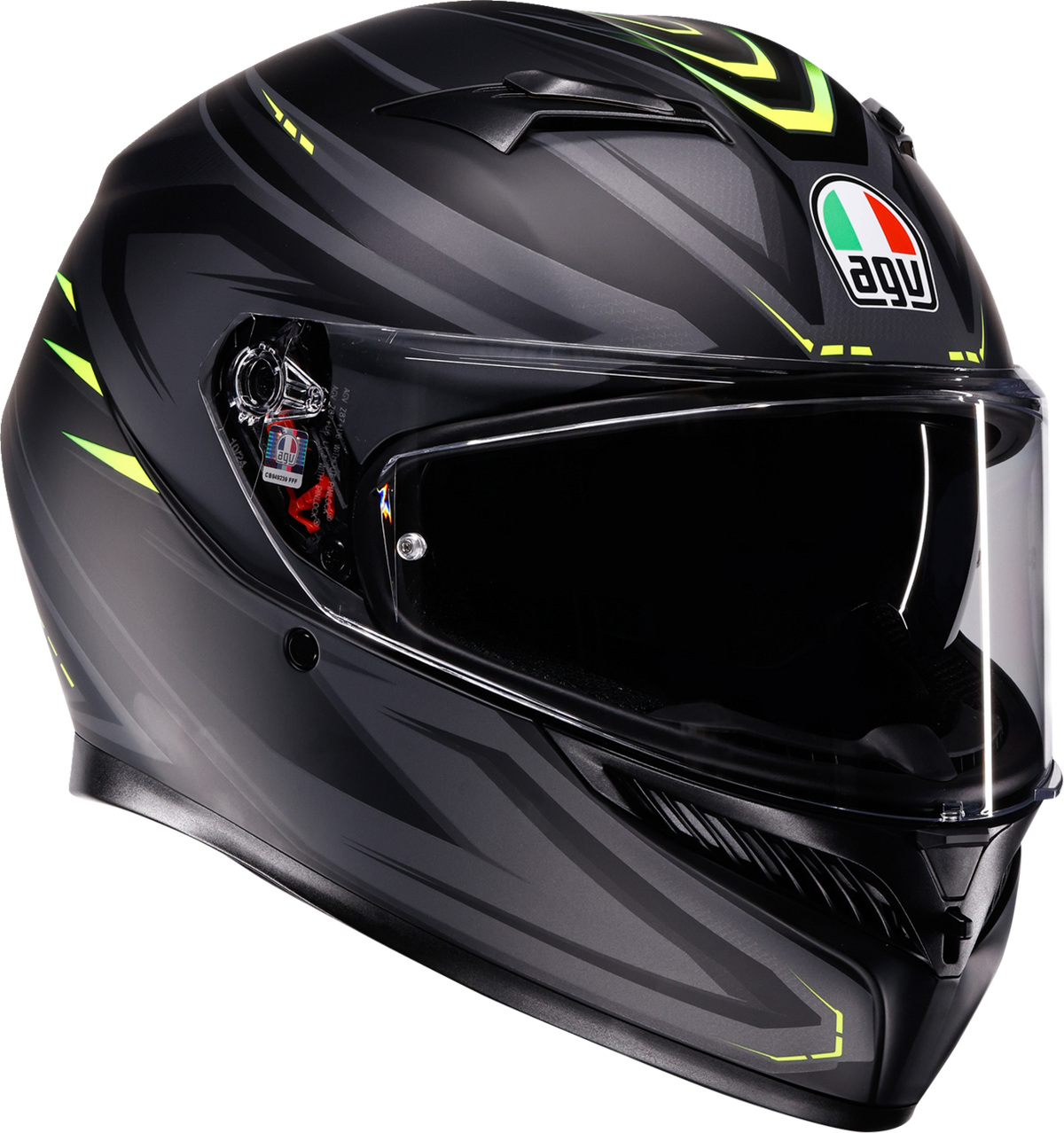 AGV K3 Syth Helmet in Matte Black/Yellow Fluo