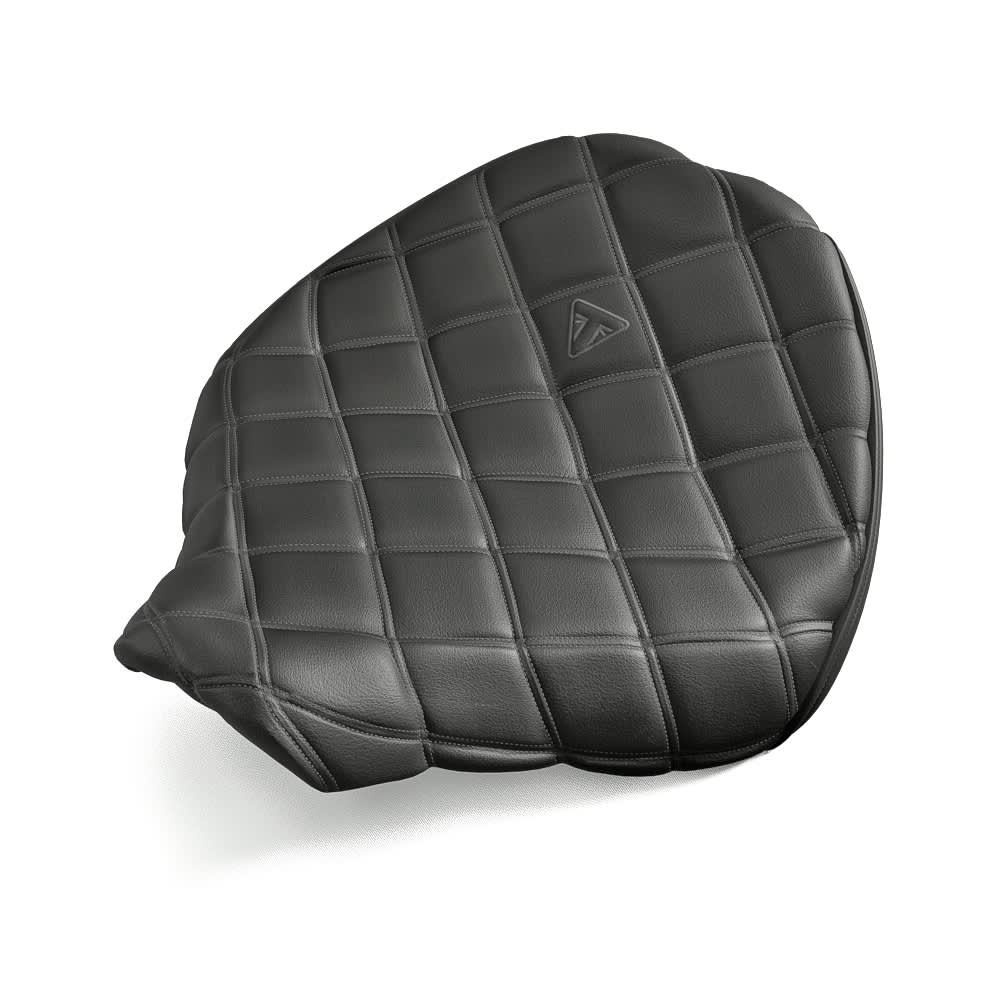 Triumph Genuine accessory of the black quilted rider seat
