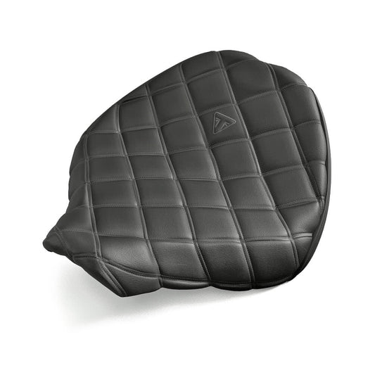 Triumph Genuine accessory of the black quilted rider seat