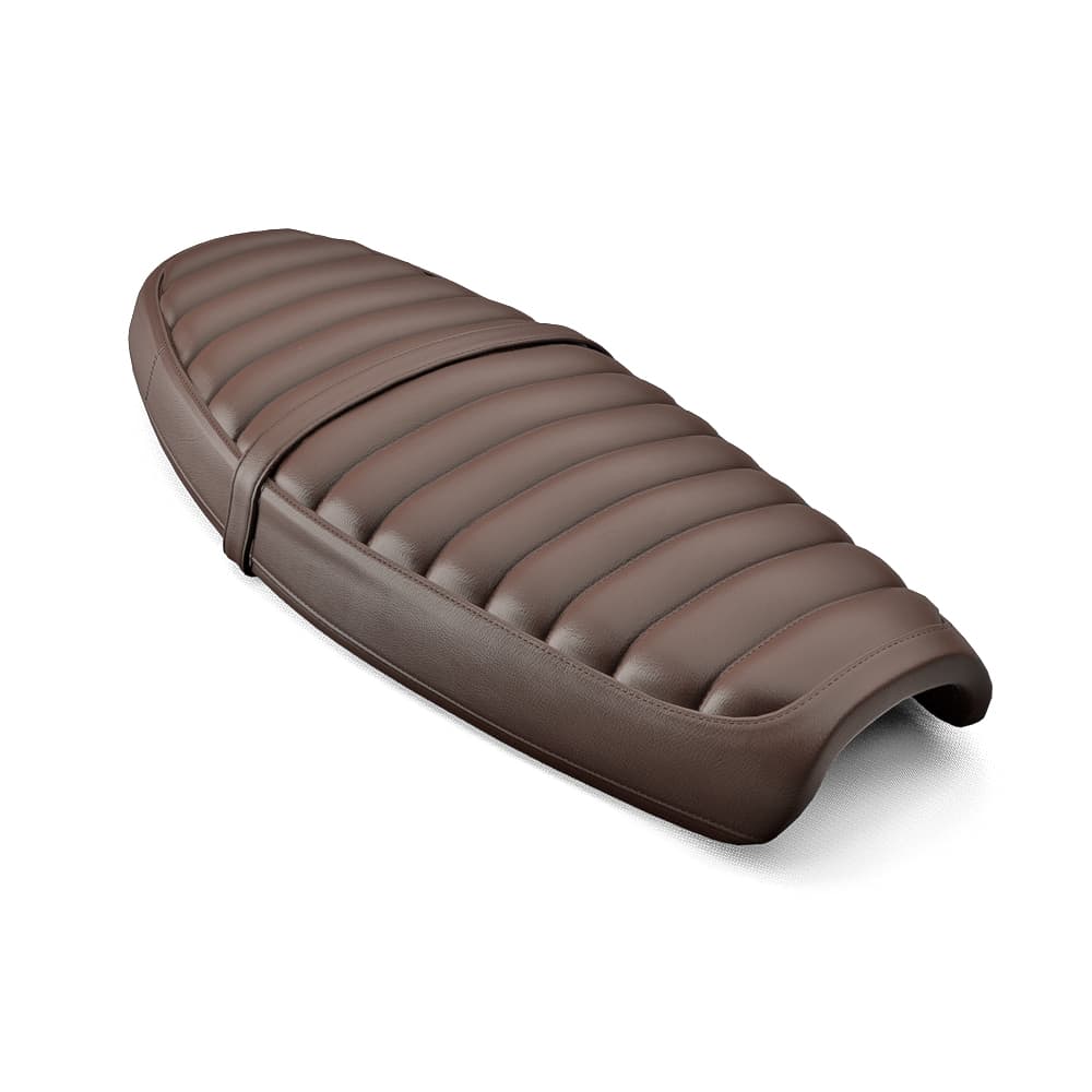 Triumph Genuine accessory of the ribbed brown bench seat