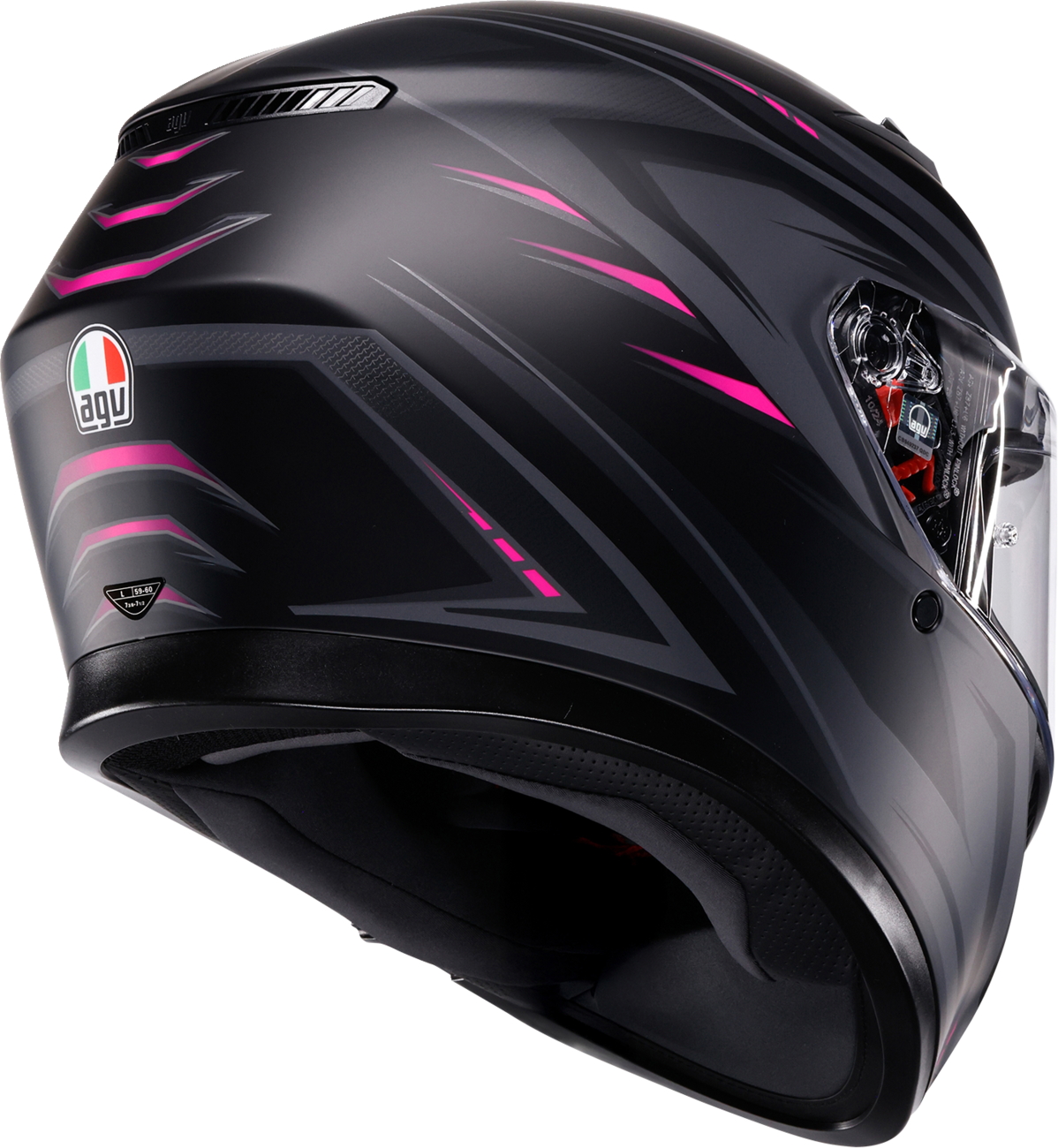 AGV K3 Syth Helmet in Matte Black/Pink