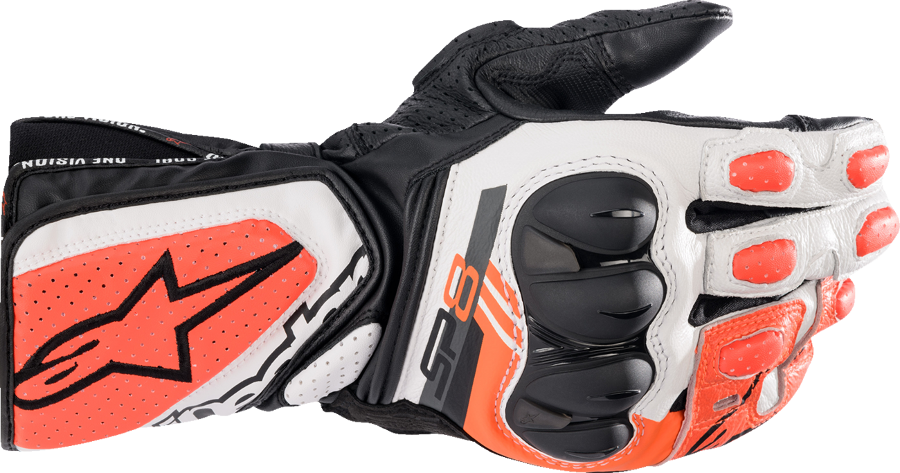 SP-8 V3 Gloves - Black/White/Fluo Red