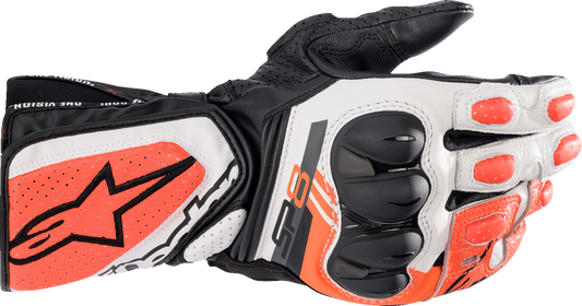 SP-8 V3 Gloves - Black/White/Fluo Red