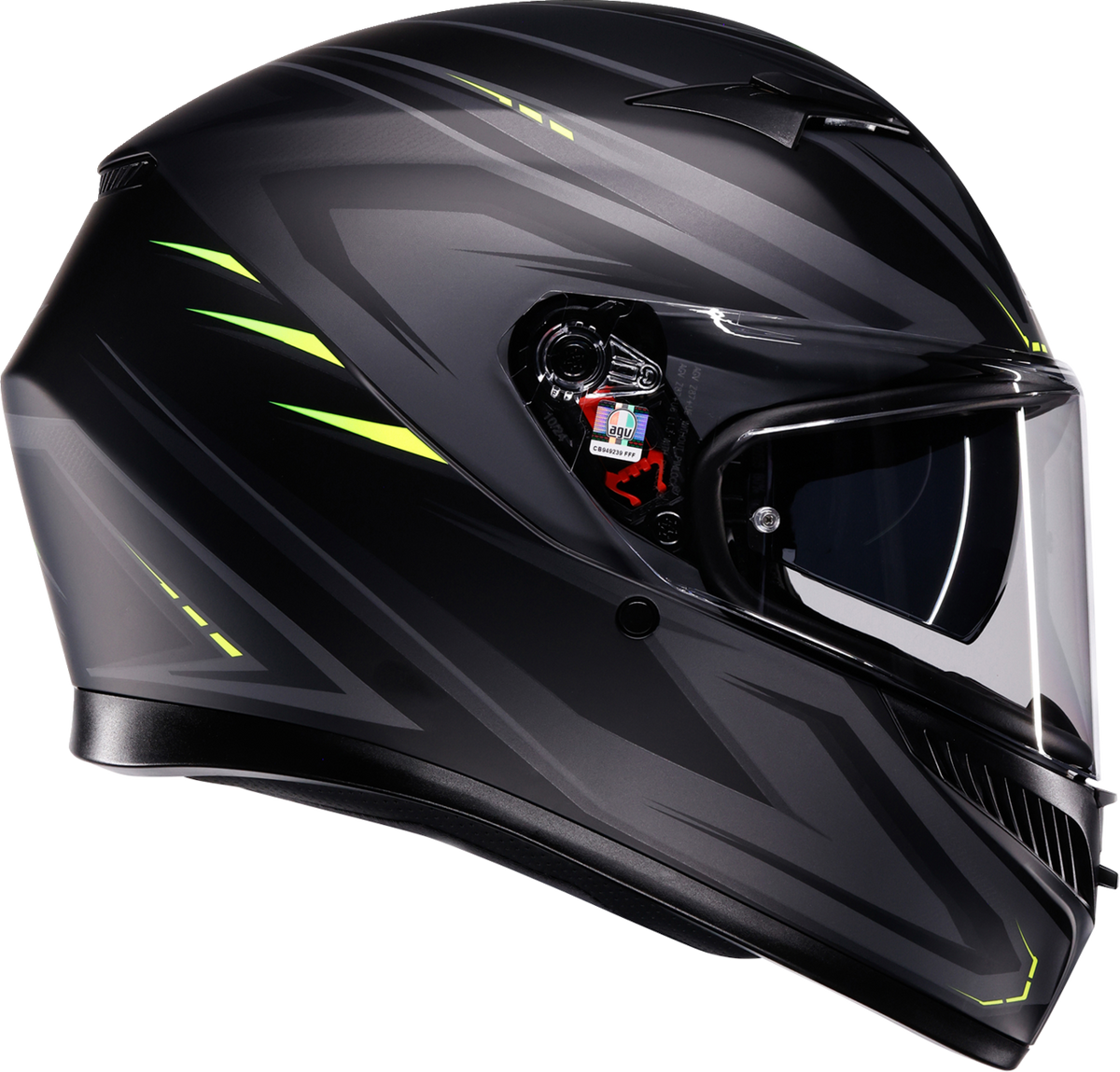 AGV K3 Syth Helmet in Matte Black/Yellow Fluo