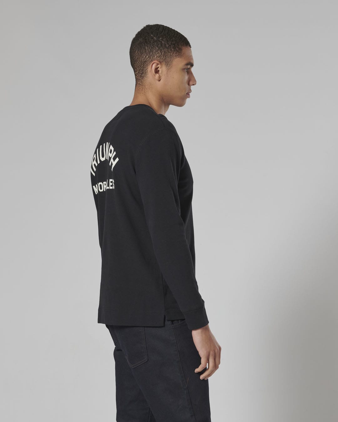 Triumph Dean Long Sleeve Waffle Tee Black