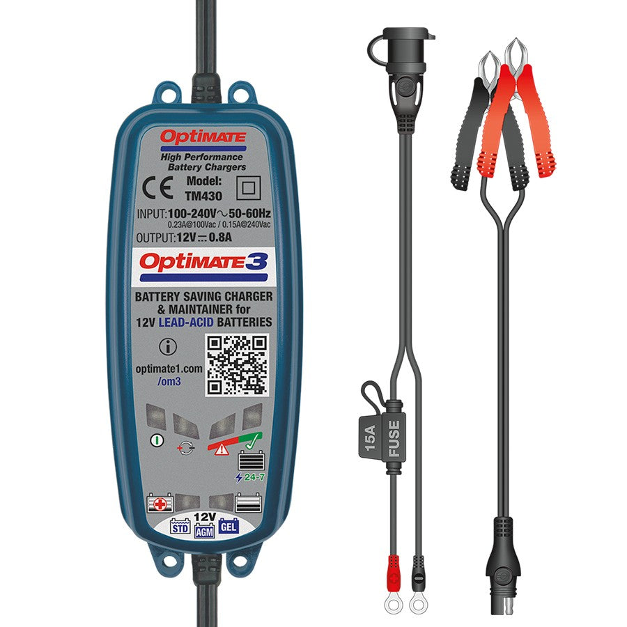 TecMate OptiMate™ 3 Battery Charger and Maintainer