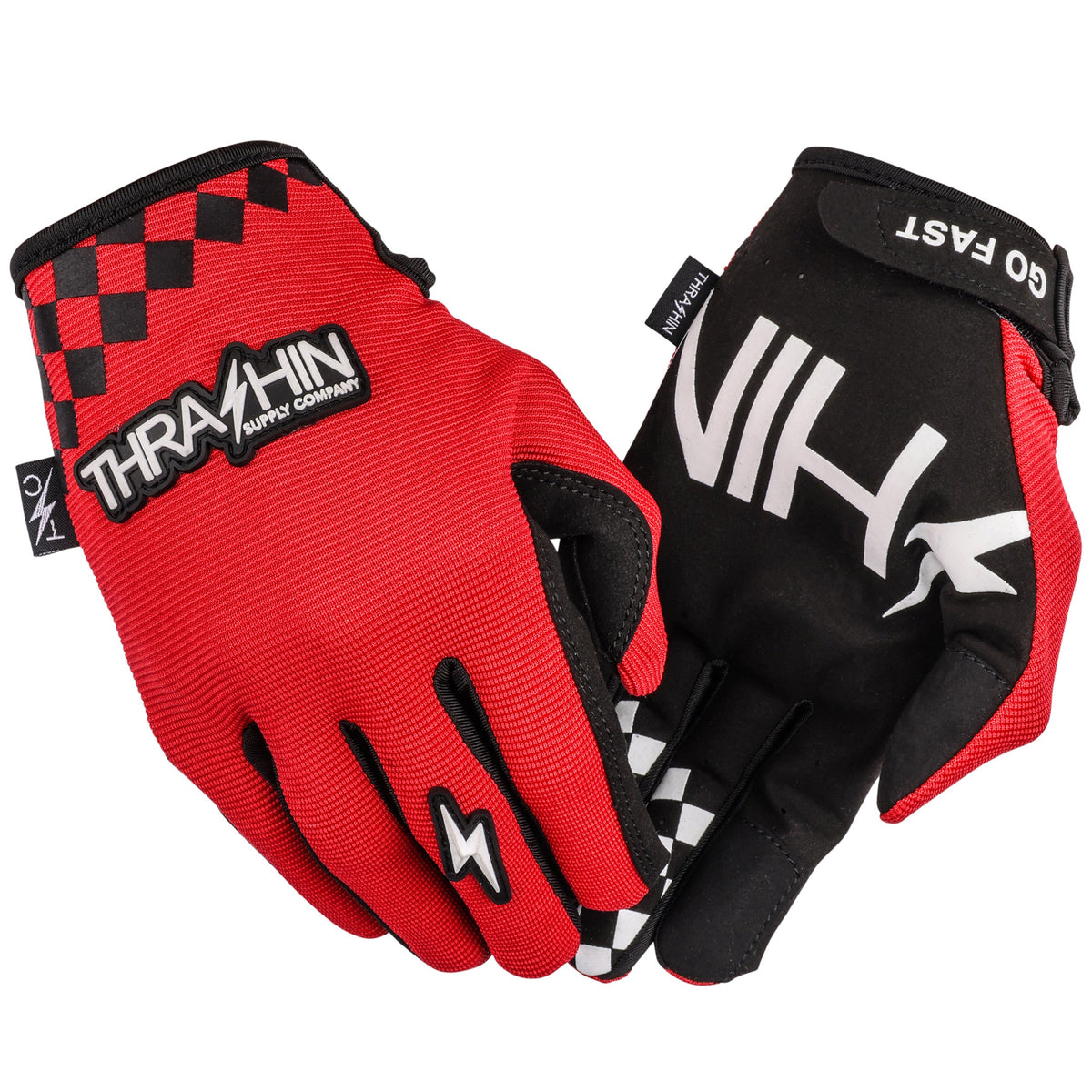Thrashin Supply Go Fast Stealth Gloves in Red