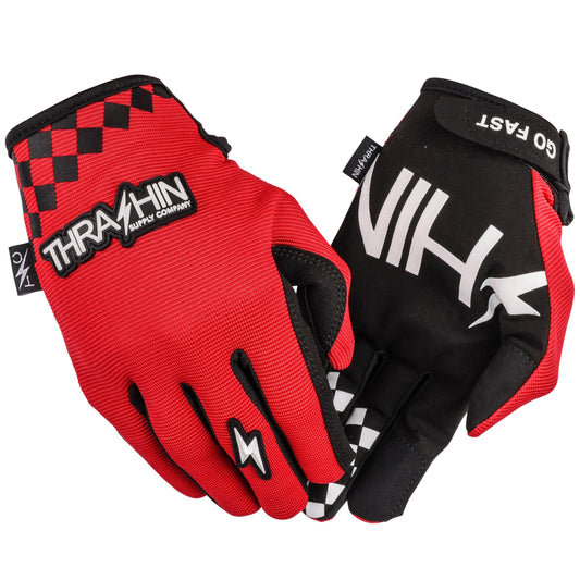 Thrashin Supply Go Fast Stealth Gloves in Red