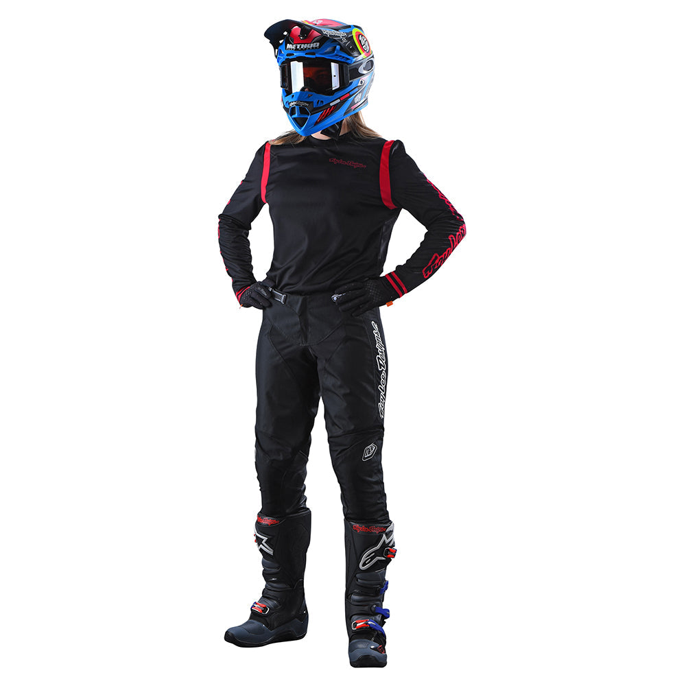 Womens GP Jersey Mono Black / Flo Red