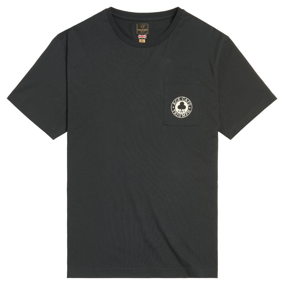 Triumph Ace Cafe Printed Pocket T-Shirt Black