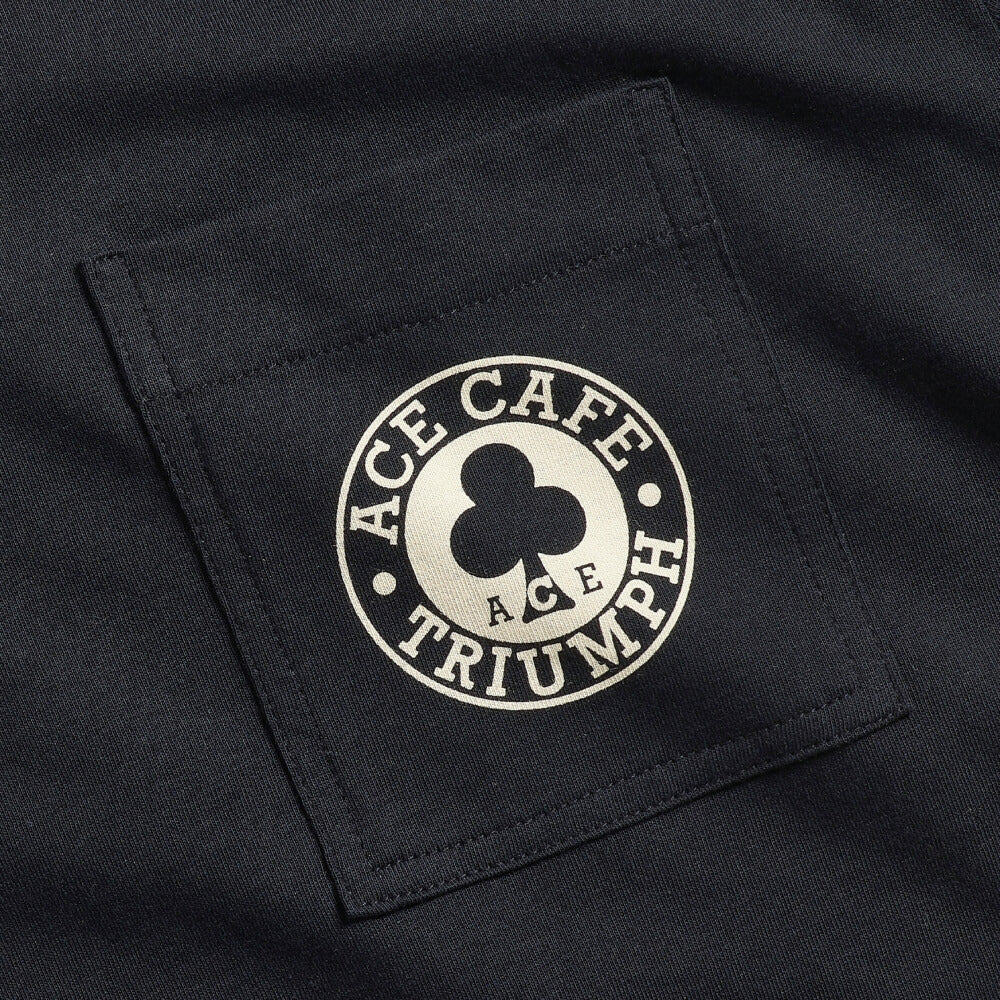 Triumph Ace Cafe Printed Pocket T-Shirt Black