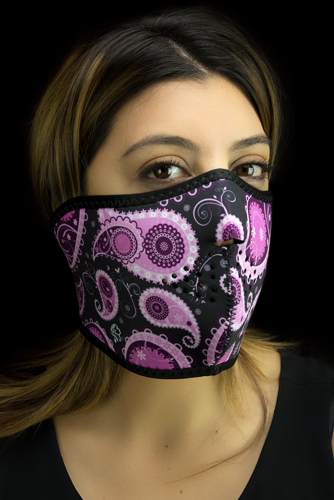 ZAN headgear Motley Tube® Fleece Lined in Purple Paisley