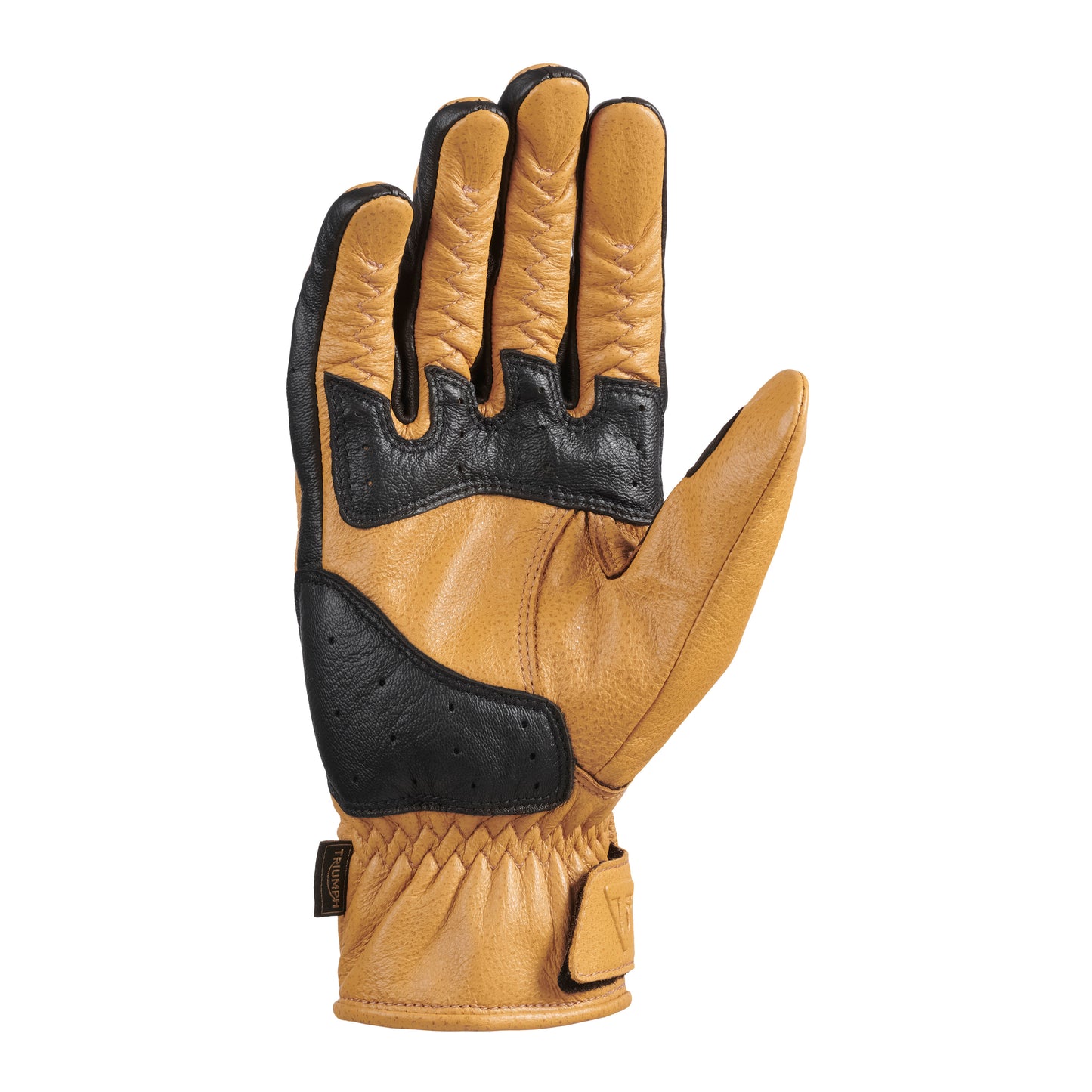 Triumph Hello Moto Gloves Gold / Black, detail view