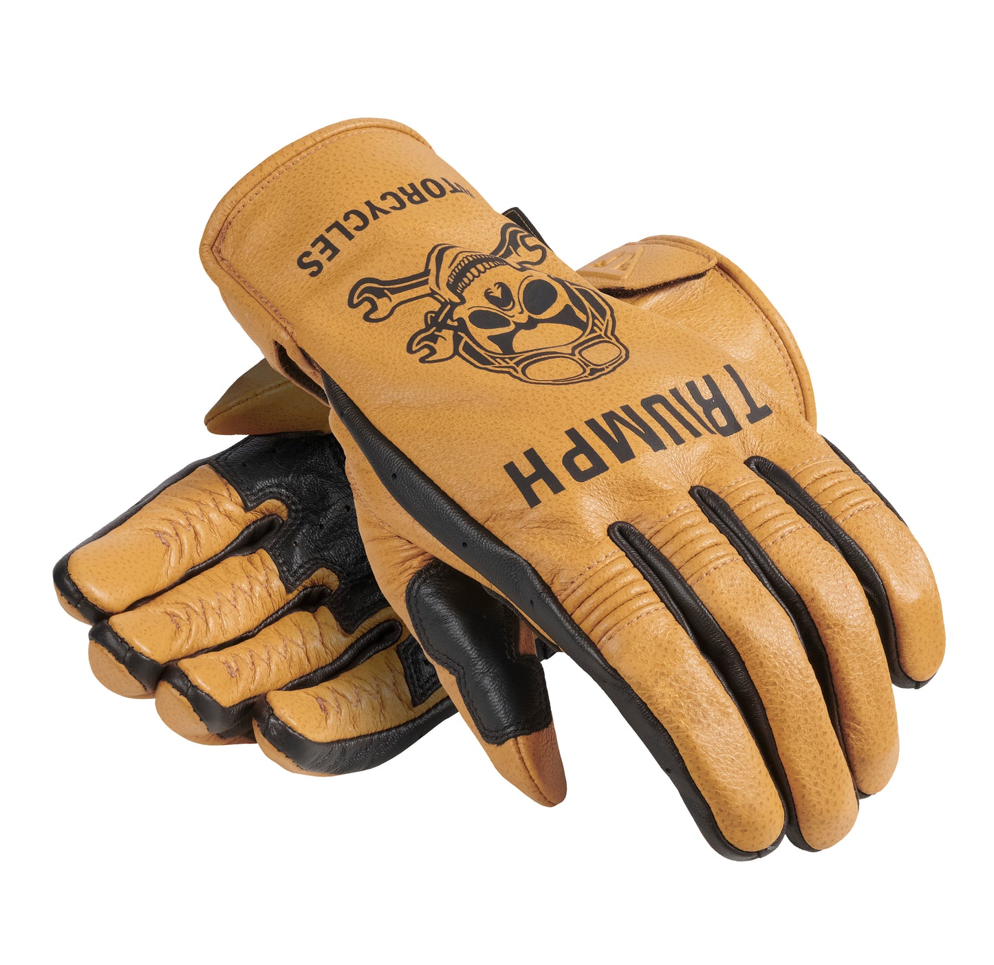 Triumph Hello Moto Gloves Gold / Black