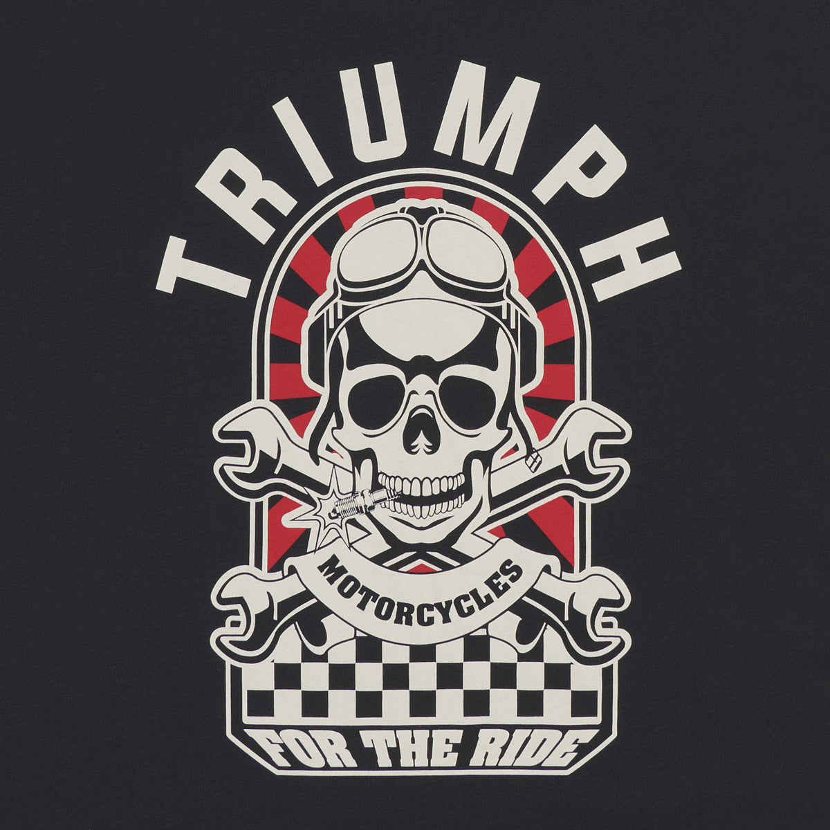 Triumph Hello Moto Tee Black, detail view